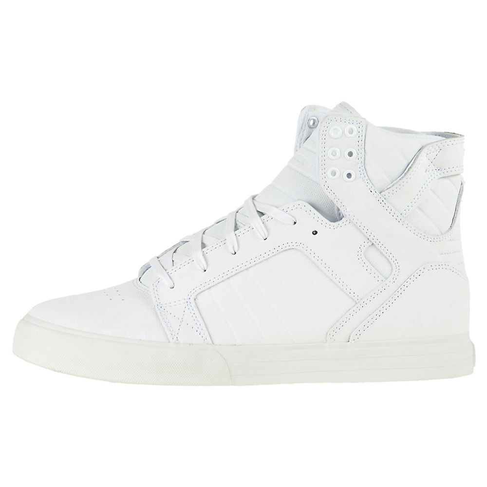 Baskets Montantes Supra SkyTop Blanche Tuf White Gunny Homme | HFP-81612041